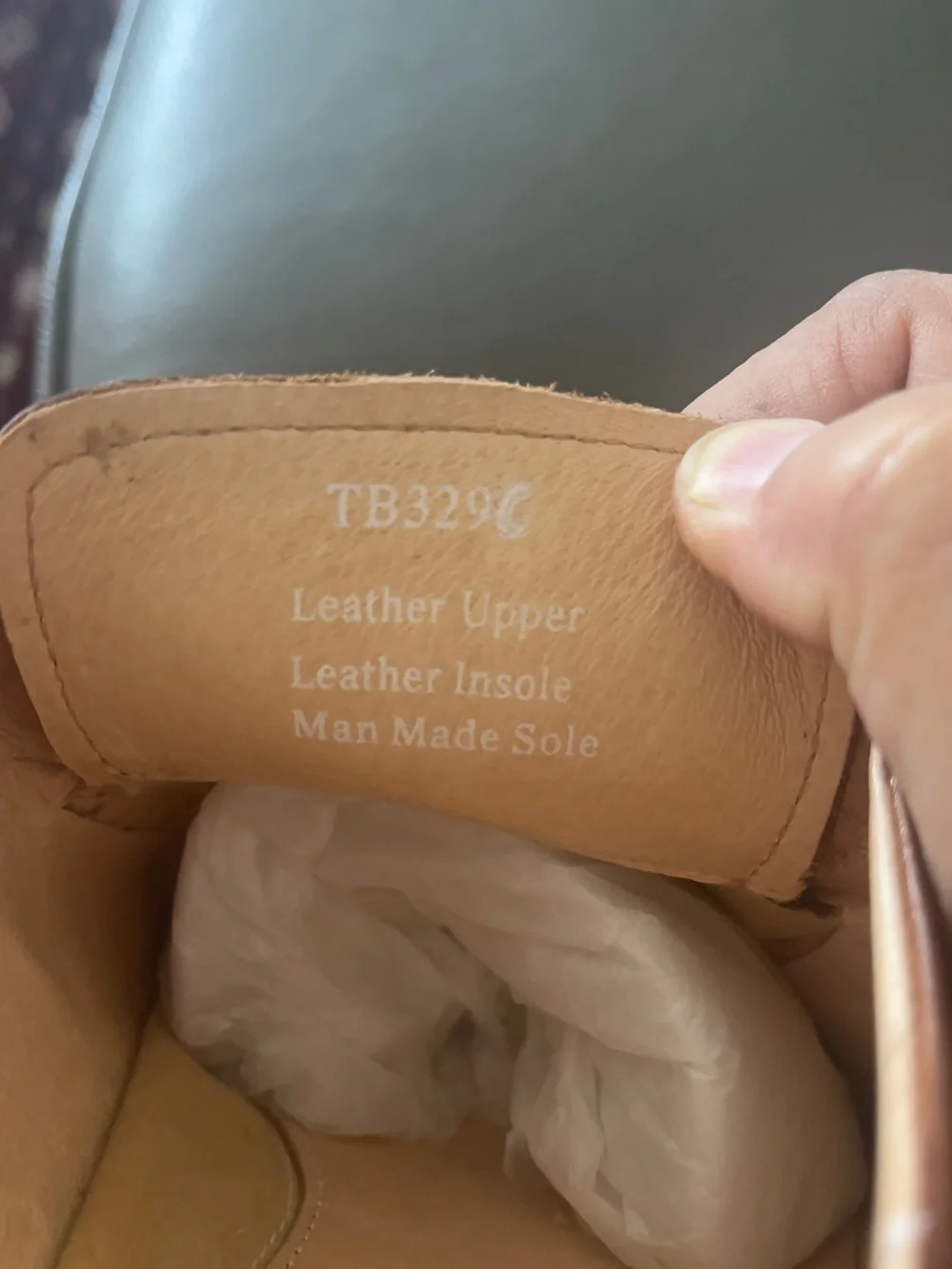 Men's Tan Leather Cap-Toe Derby Shoes